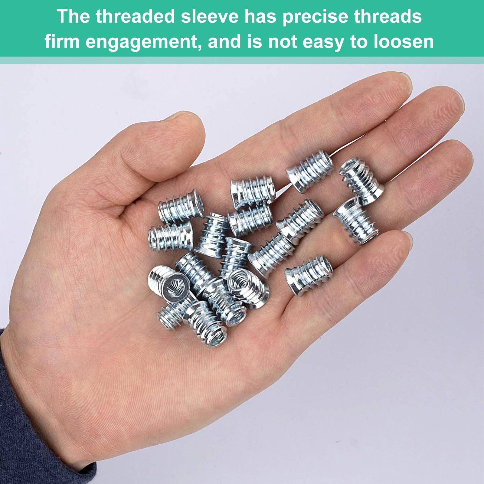 Jwtyu Einschraubmuttern M8x20mm - 45 Stück Verzinkte Rampamuffen Mit Schraubenschlüssel