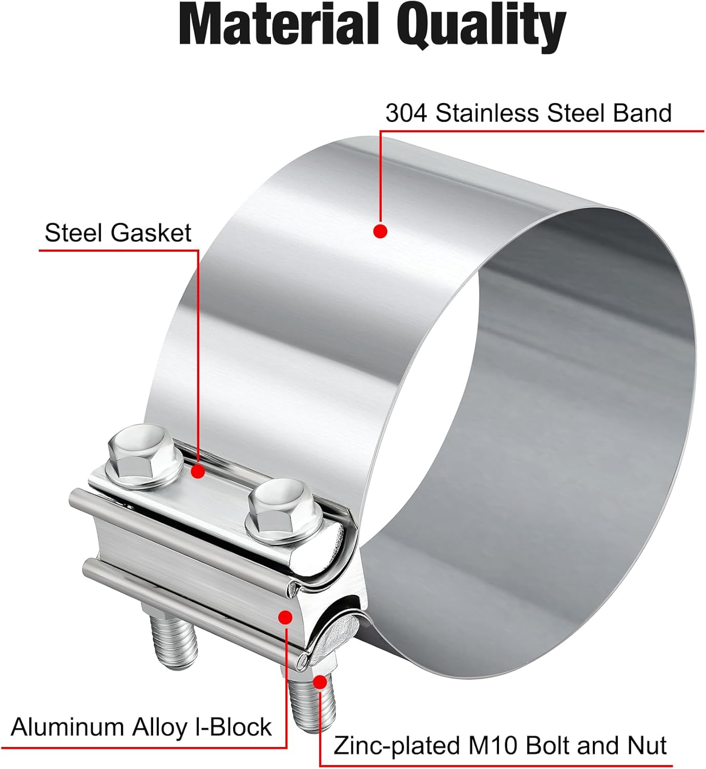 EVIL ENERGY 4.0 Inch Exhaust Clamp and EVIL ENERGY 4'' Exhaust Clamp,Lap Joint Band Clamp Stainless Steel for Pipes,Mufflers,Catalytic
