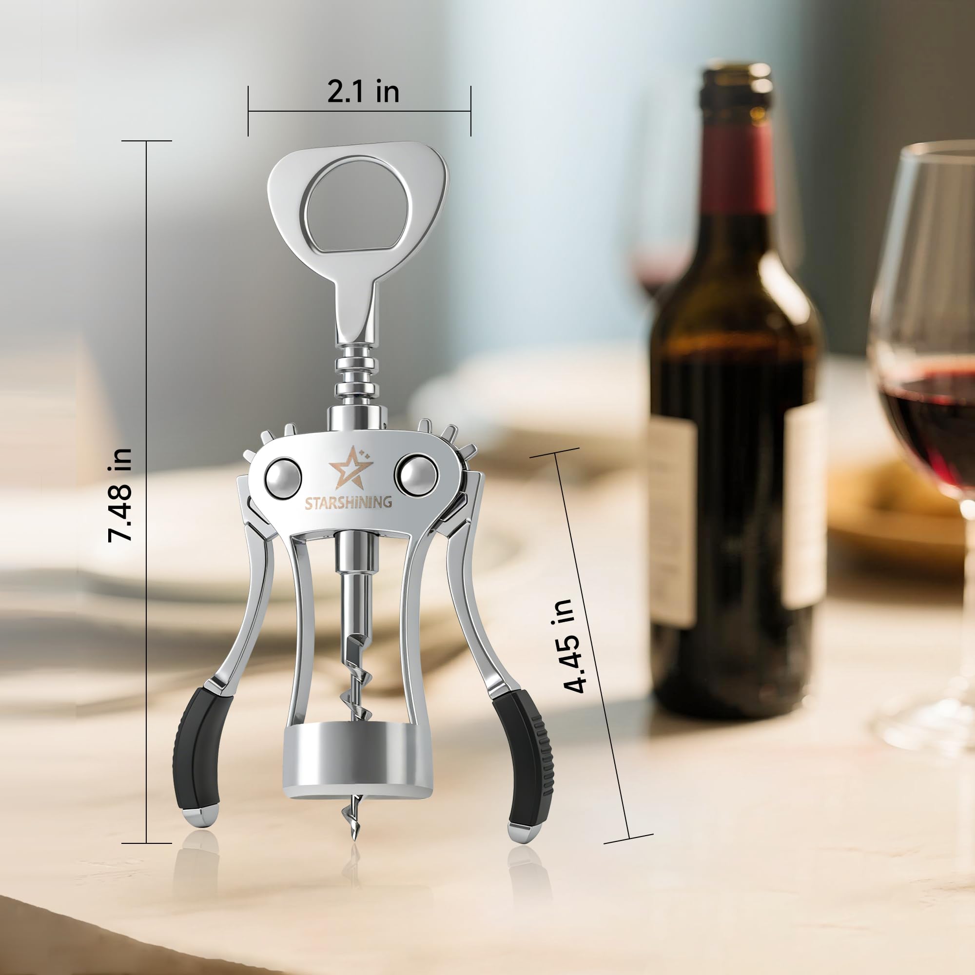 Premium Wing Corkscrew - Easy Wine Opener -2