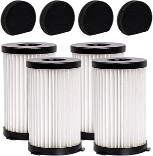 YanBan 4 HEPA-Filter + 4 Schwamm Kompatibel mit MooSoo D600/D601 iwoly V600, für Ariete Handy Force 2759/2761, für Conga Thunderbrush 520/550/560