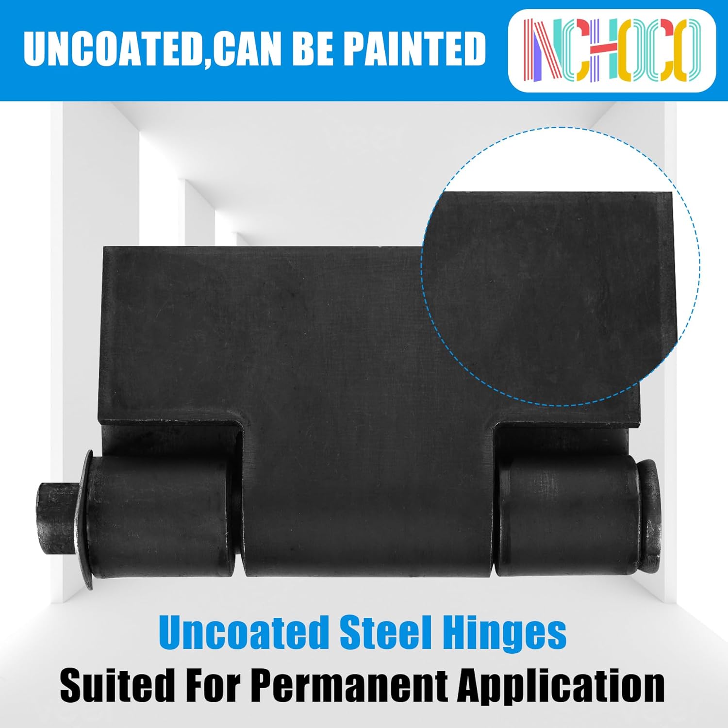 Weld On Hinges Extra Heavy Duty 4.4" x 4" Weldable Metal Butterfly Hinges Solid Steel Welding Butt Hinge Thickness 5mm for Heavy Metal Farm Garage Trailer Gates & Doors - 4 Pcs