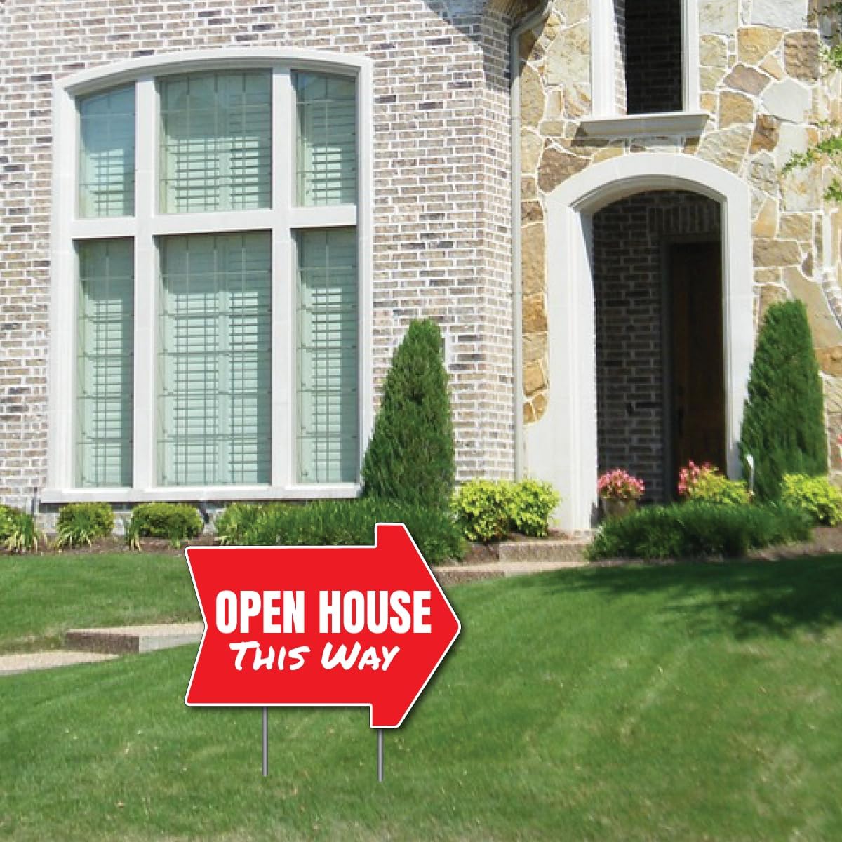 Custom Arrow Yard Sign, Die Cut Arrow Shape Sign, Directional Arrow Yard Sign, Left Arrow, Right Arrow, 24x18 Inch Double Sided, H-Stake Included, by Moonlight4225 (Arrow 2)