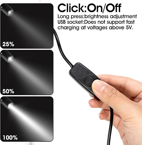 Miniatura 6 de DEDC 6 mini luces LED puntuales, 1 W, 5 V, 6000 K, luces para debajo del gabinete, mini focos para pantallas con atenuador (interruptores de botón