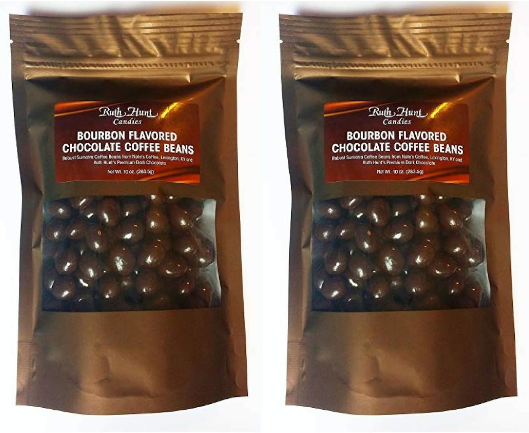 Dark Chocolate Bourbon Coffee Beans using Woodford Reserve Bourbon. (2 pack)