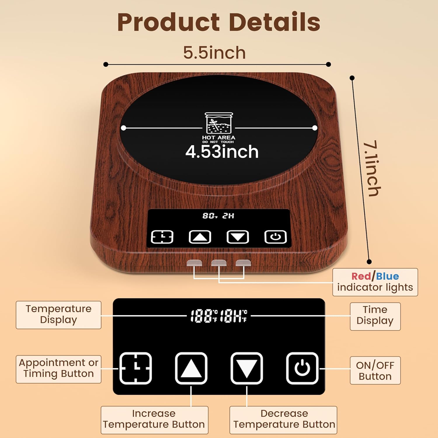 Sourdough Starter Warmer, Precise Thermostat Control (70-100°F) Sourdough Warming Mat for Kitchen, Auto On/Off, 0-12 Hours Timer, Fits Jars Up to 40oz, Perfect for Home Baking