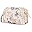 Narwey Women Makeup Bag Wide-open Make up Bag Travel Cosmetic Organizer Toiletry Bag for Cosmetics Toiletries Accessories (Beige Flamingo)