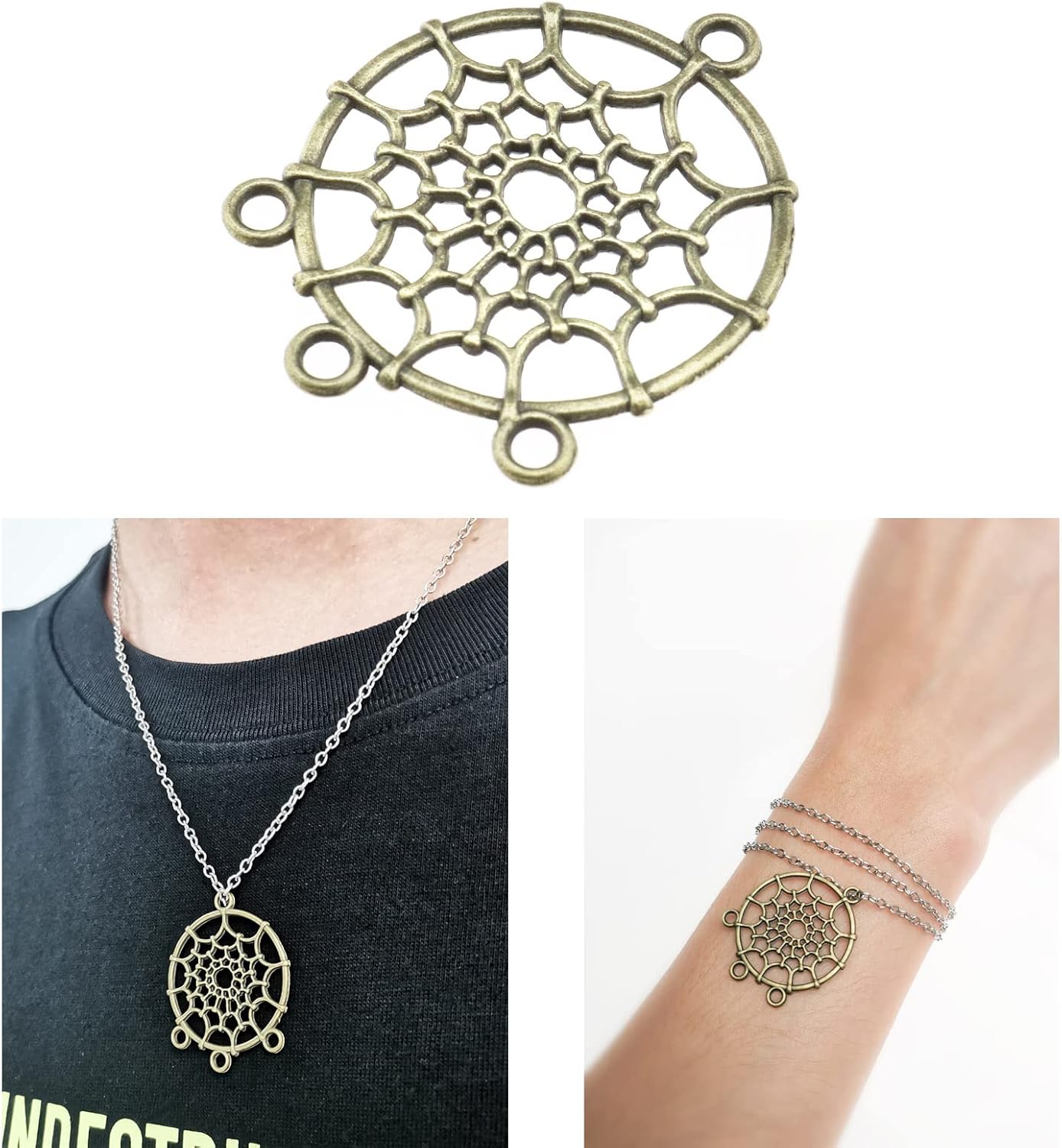 SING F LTD 50PCS Dreamcatcher Charms Pendants DIY Craft Jewelry Making Decorations Ornaments for Bracelet Necklace Keychain Crafting Findings Accessories - Image 3