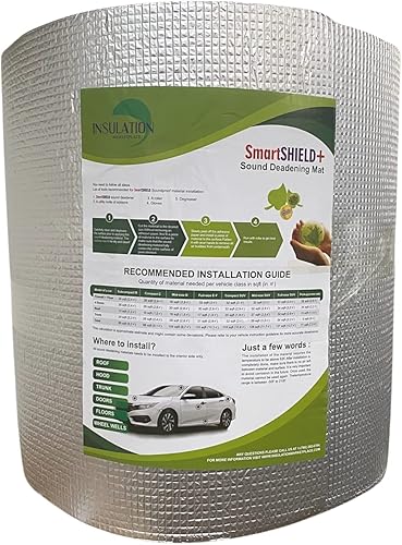 SmartSHIELD - Tapete de amortiguación de ruido para automóvil, de 16 pulgadas x 28 pies, 36 pies cuadrados, espuma de celdas cerradas con