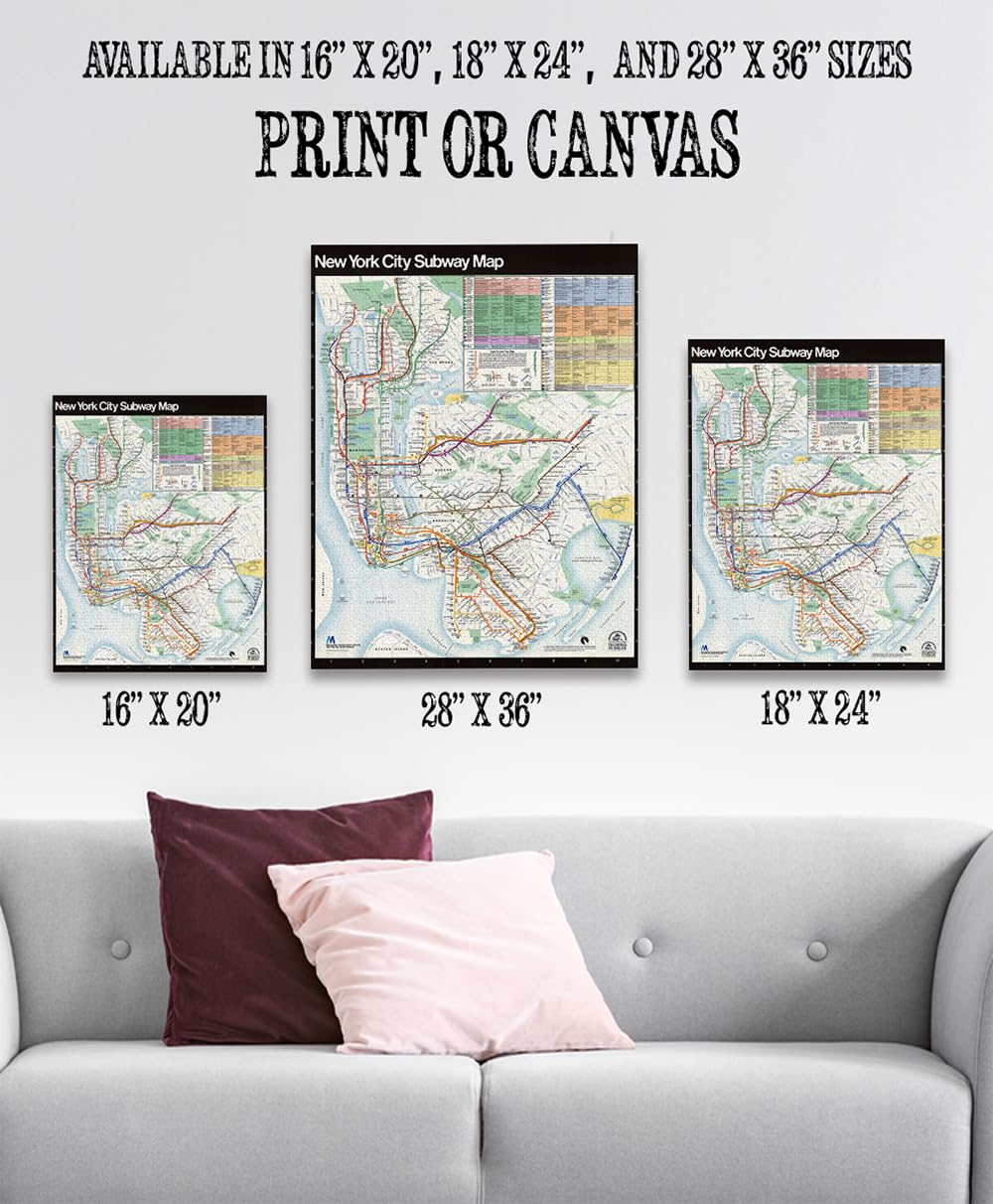 Amazon.com: New York City Subway Map 1979 16x20 Unframed Print