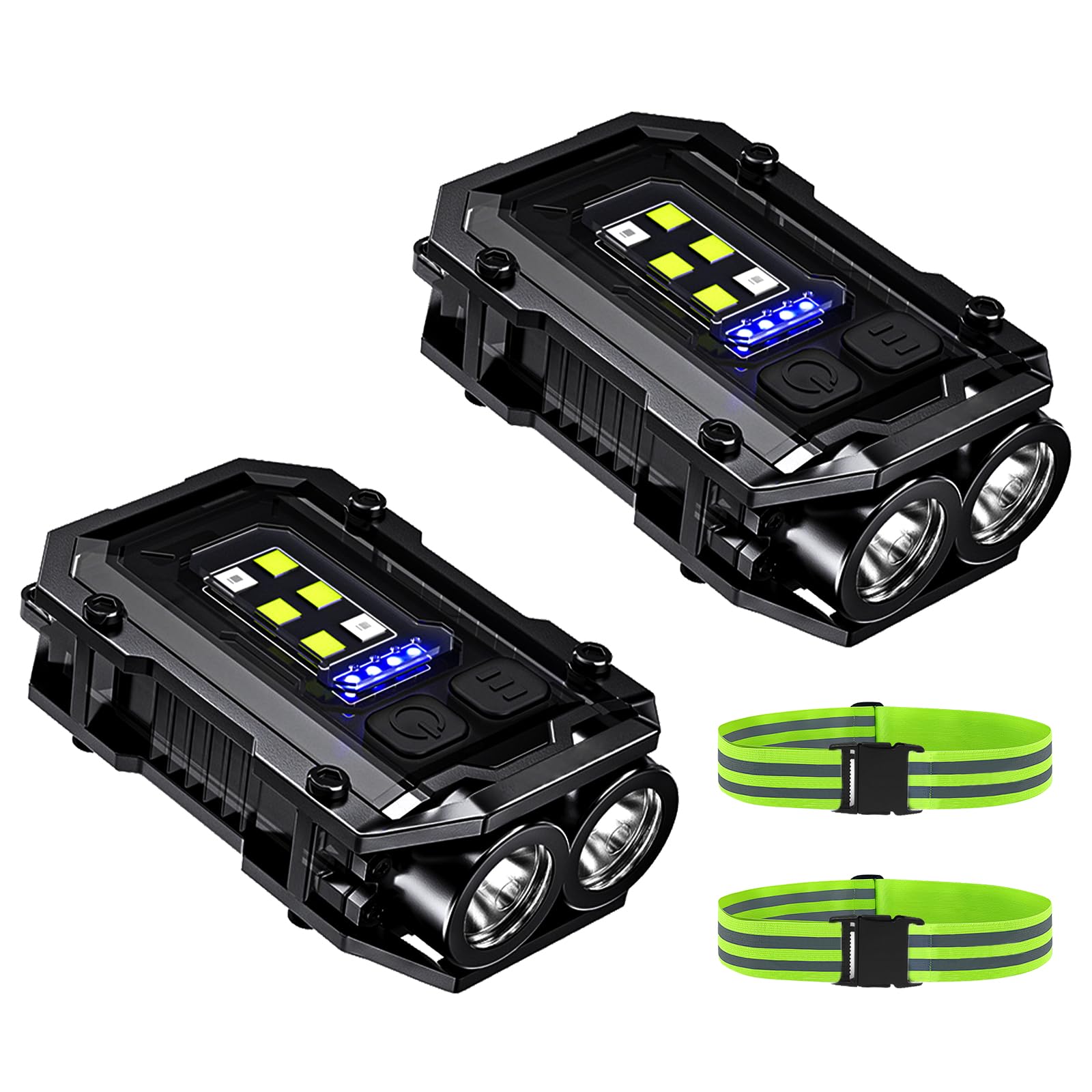 500LM Clip on Flashlight 2Pack