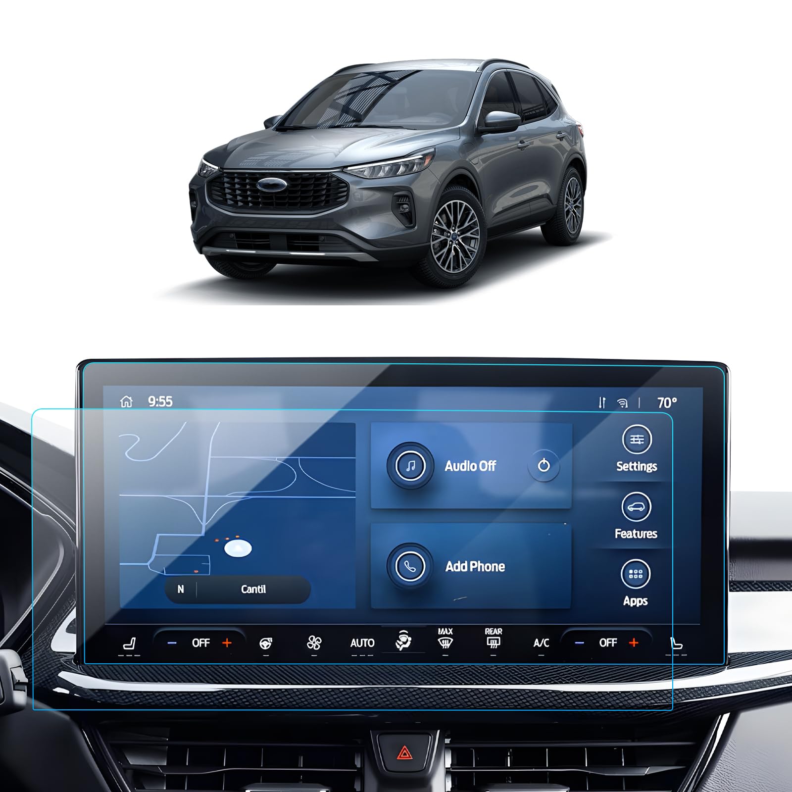 LANTU Ford Escape Screen Protector for 2023 2024 2025 2026 Ford Escape Hybrid(ST-Line/ST-Line Select/Platinum/ST-Line Elite) Accessories Navigation