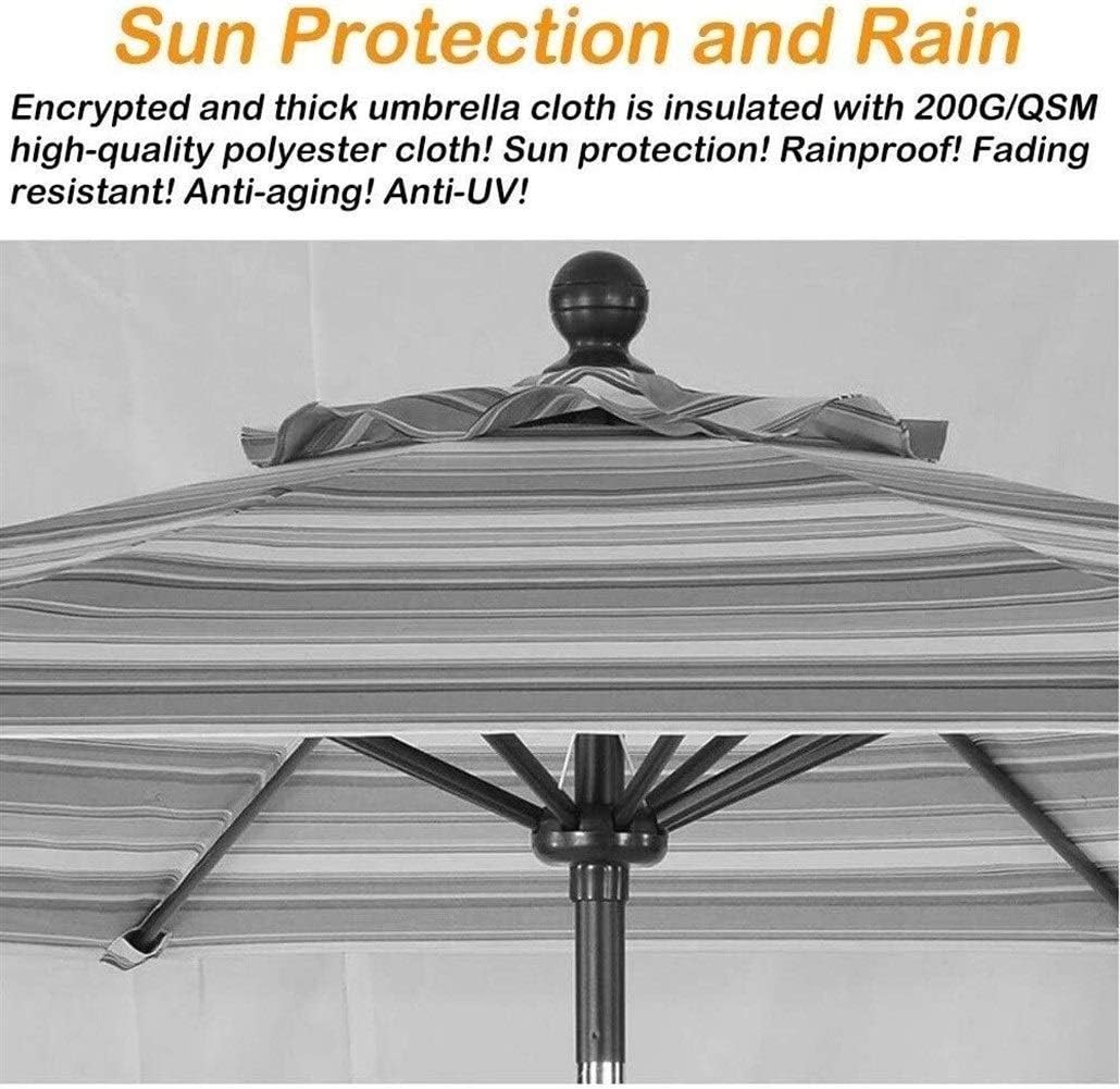 Outdoor Garden Parasols 10Ft / Beach Patio Umbrella Sun Shade Protection,Garden Parasol Stripe Umbrella With Tilted Aluminum Crank, good