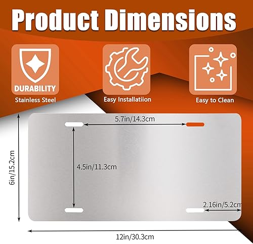 Miniatura 4 de Cubierta de matrícula delantera de automóvil con diseño de lobo, personalizable, cubierta de metal inoxidable para placas de automóvil, etiqueta