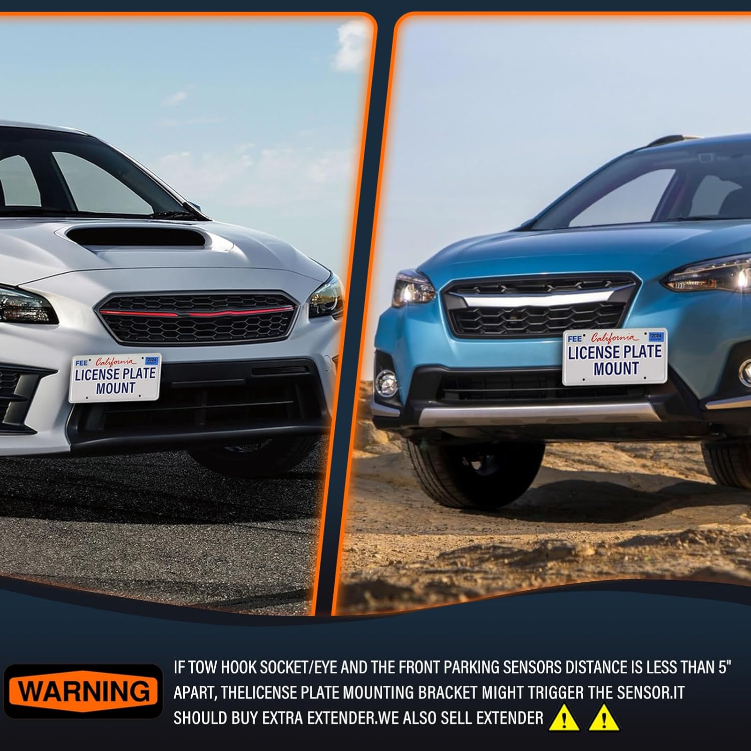 Anti Theft Front License Plate Bracket Mount Compatible with Subaru BRZ 2022-2026, No Drill Tow Hook License Plate Frame Holder, Installs in Seconds