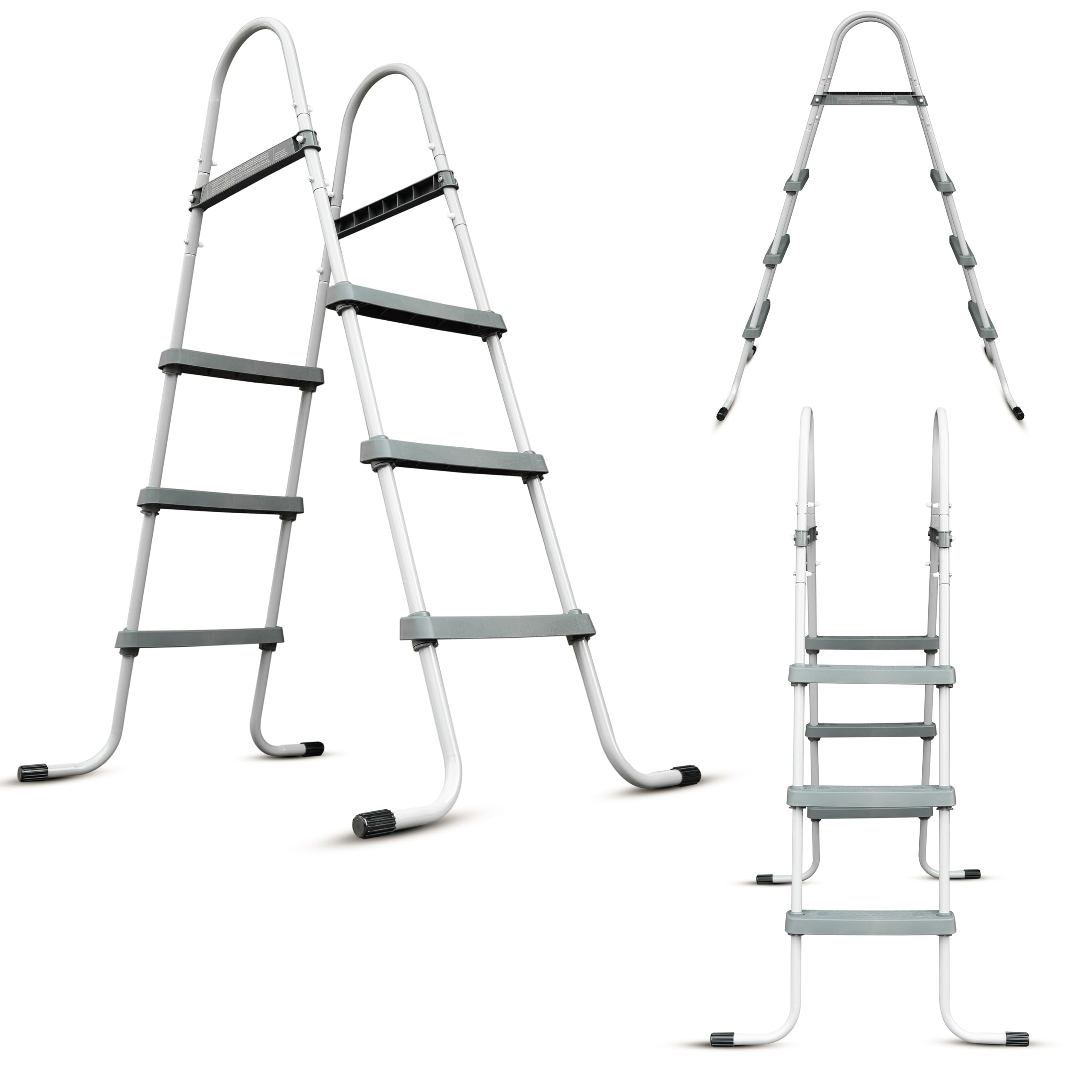 Échelle de piscine stable en métal jusqu'à 107 cm, escalier de sécurité avec larges marches