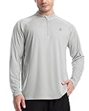 Men's 1/4 Zip Pullover Long Sleeve, UPF 50+ UV Sun Protection Shirts, Swim Rash Guard Tops for Running Fishing
