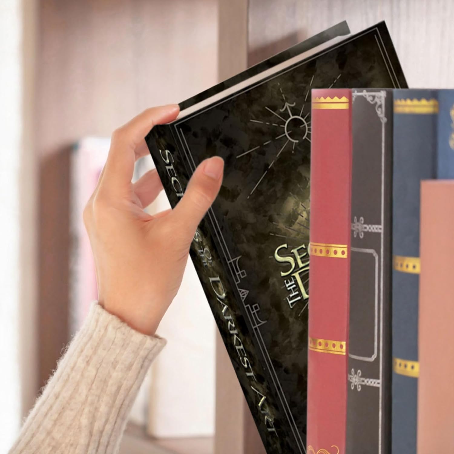 Fake Book Box - Small Safe Box with Combination Lock - Hidden Safe in Plain Sight - Diversion Safes - Secret Safes (Darkest Art) (Large)