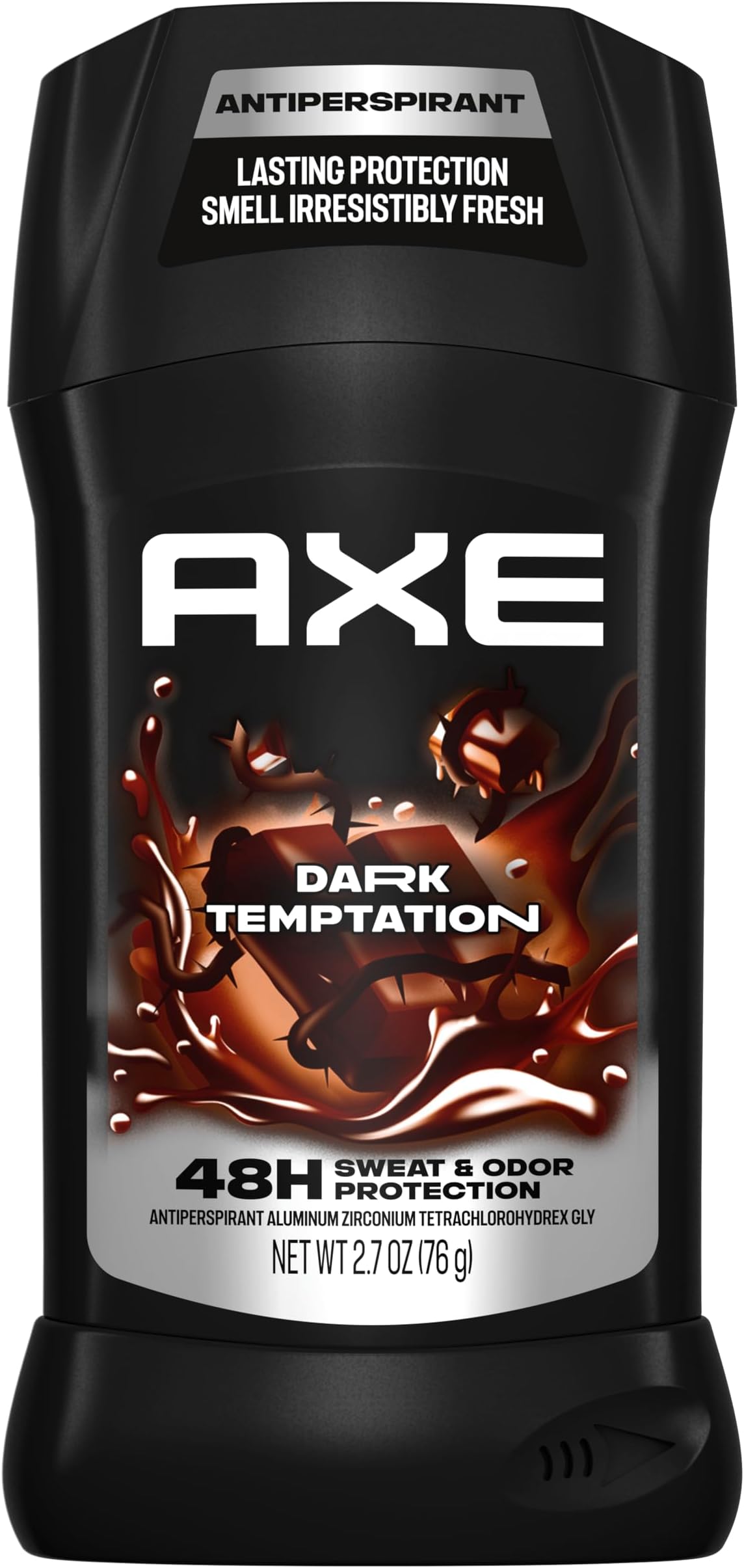 Antiperspirant Stick for Men Dark Temptation 48 Hour Sweat and Odor Protection for Long Lasting Freshness Smooth Dark Chocolate Scent Men's Deodorant 2.7 oz