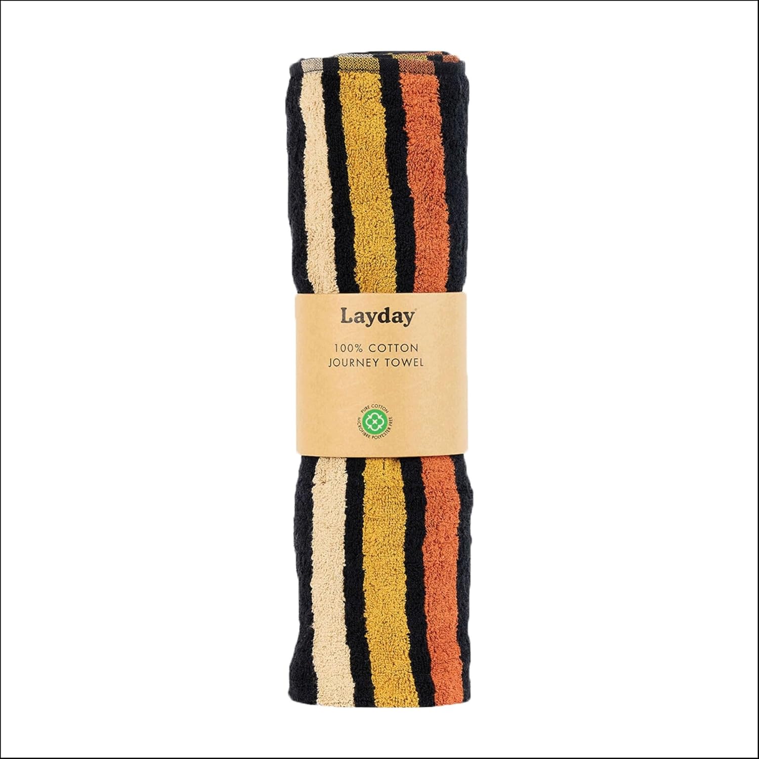 Layday Vista Pontoon Black Organic Cotton Travel Towel for Surfing & Backpacking