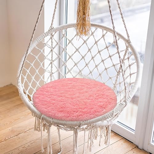 Miniatura 4 de Alfombras redondas rosas para dormitorio, 2 pies, pequeñas alfombras circulares para sala de estar, alfombra mullida y suave para adolescentes,