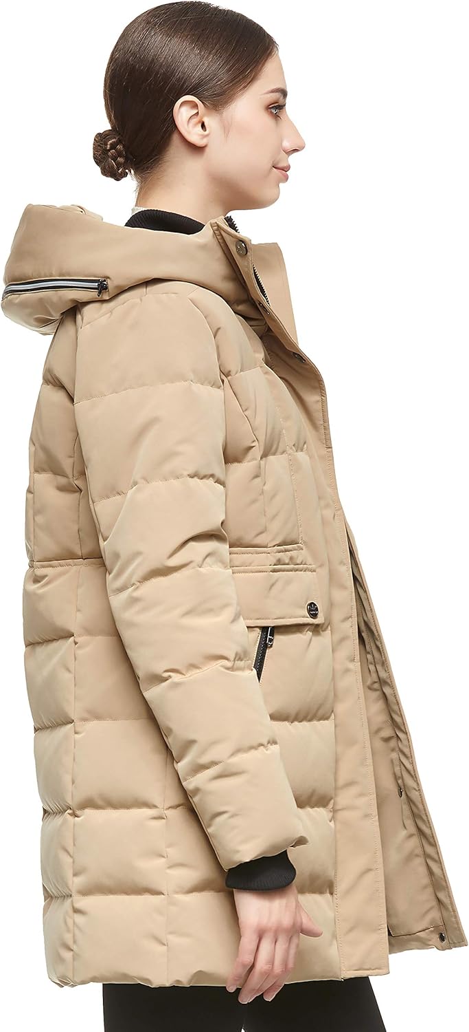 Orolay Women's Hooded Winter Down Coat Quilted Mid Length Puffer Jacket - Image 3