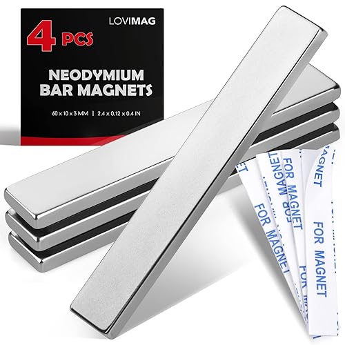 Miniatura 11 de LOVIMAG - Barras de imanes de tierras raras, imanes de neodimio negros resistentes al agua con revestimiento de epoxi y adhesivo de doble cara