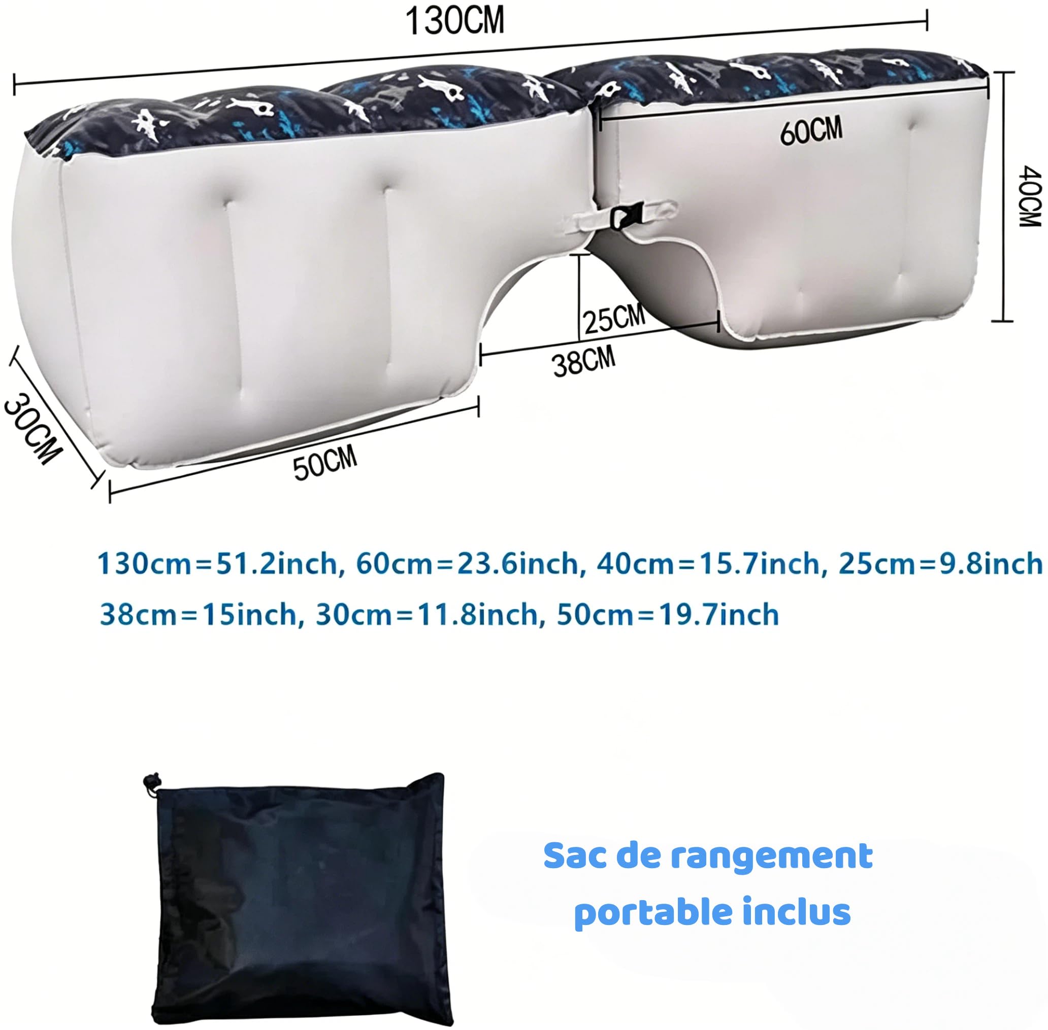 Matelas Gonflable de Voiture SUV Camping avec Pompe à Air Lit Gonflable pour Le siège arrière de Auto