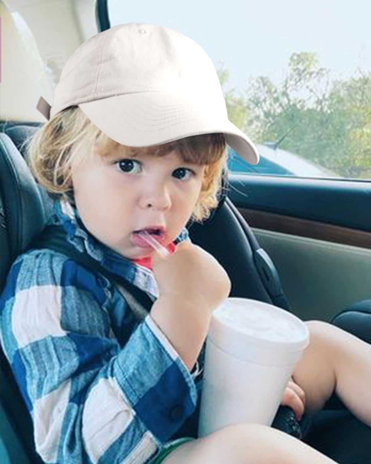 FURTALK Toddler Baseball Hat Kids Boys Girls Adjustable Washed Cotton Baseball Cap with Ponytail - Image 7