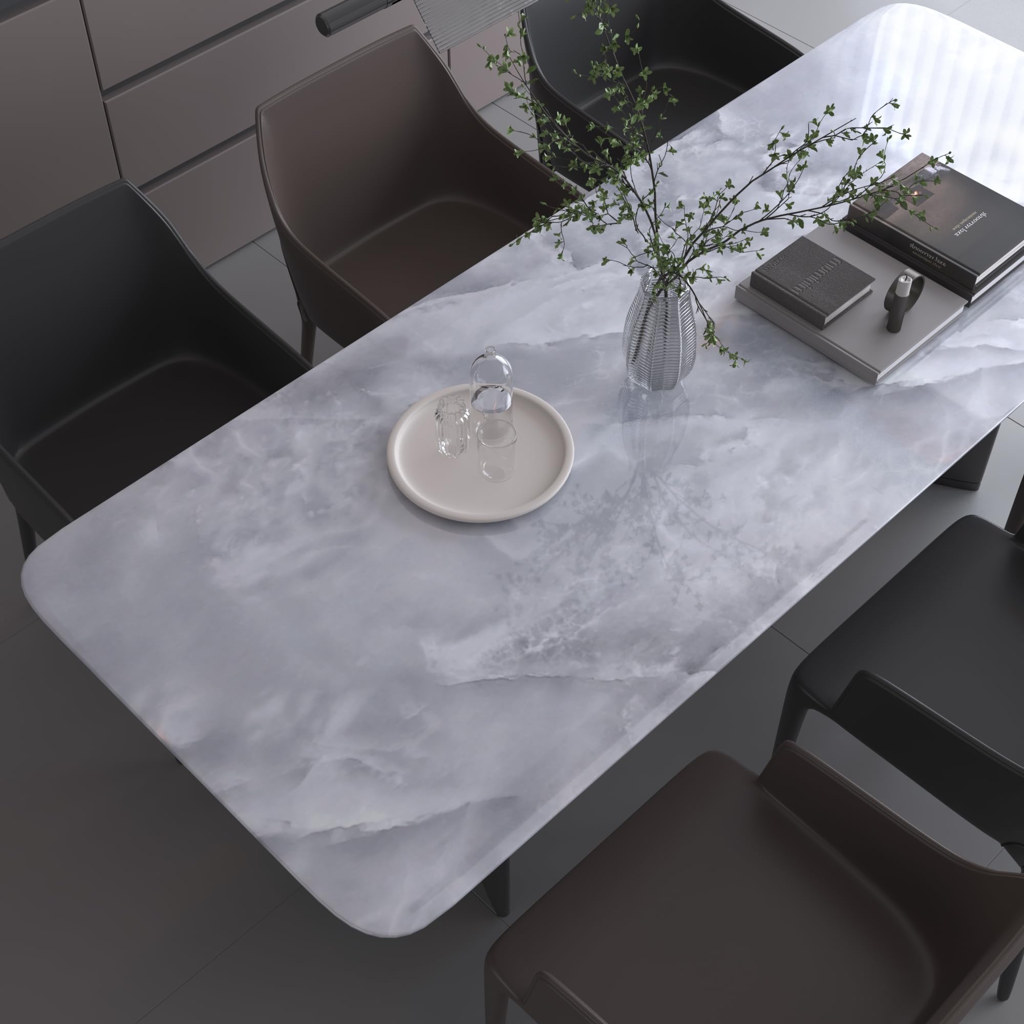 JSEVEM 80CM×6M Grigio Bianco Marmo Nuvola Carta da parati