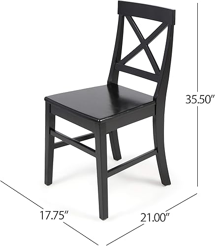 Miniatura 3 de Christopher Knight Home Roshan Farmhouse - Sillas de comedor de madera de acacia, color negro