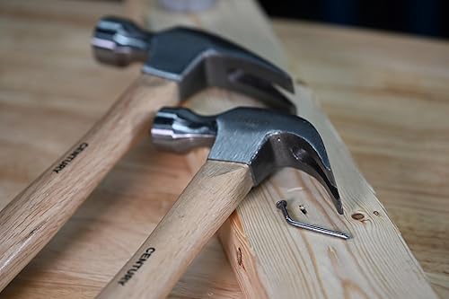 Miniatura 8 de Century Drill & Tool 72278 Martillo de garra recta, 24 onzas, acero forjado en gota, mango de madera de nogal, martillo rasgado duradero para