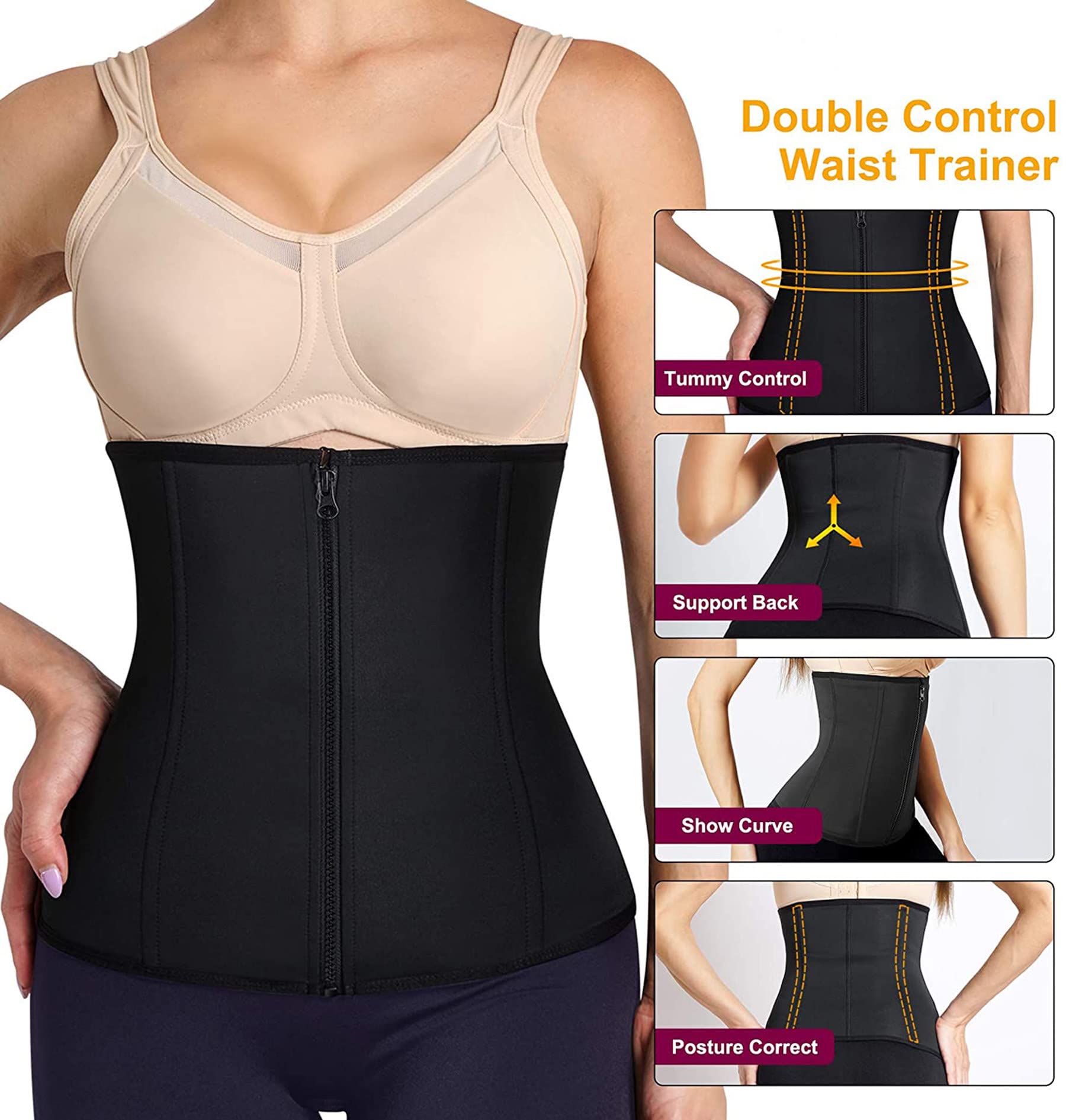 KUMAYES Donna Body Contenitivo Modellante Dimagrante Corsetto Stringivita Vita Intimo Fascia Post Parto Shapewear Snellente