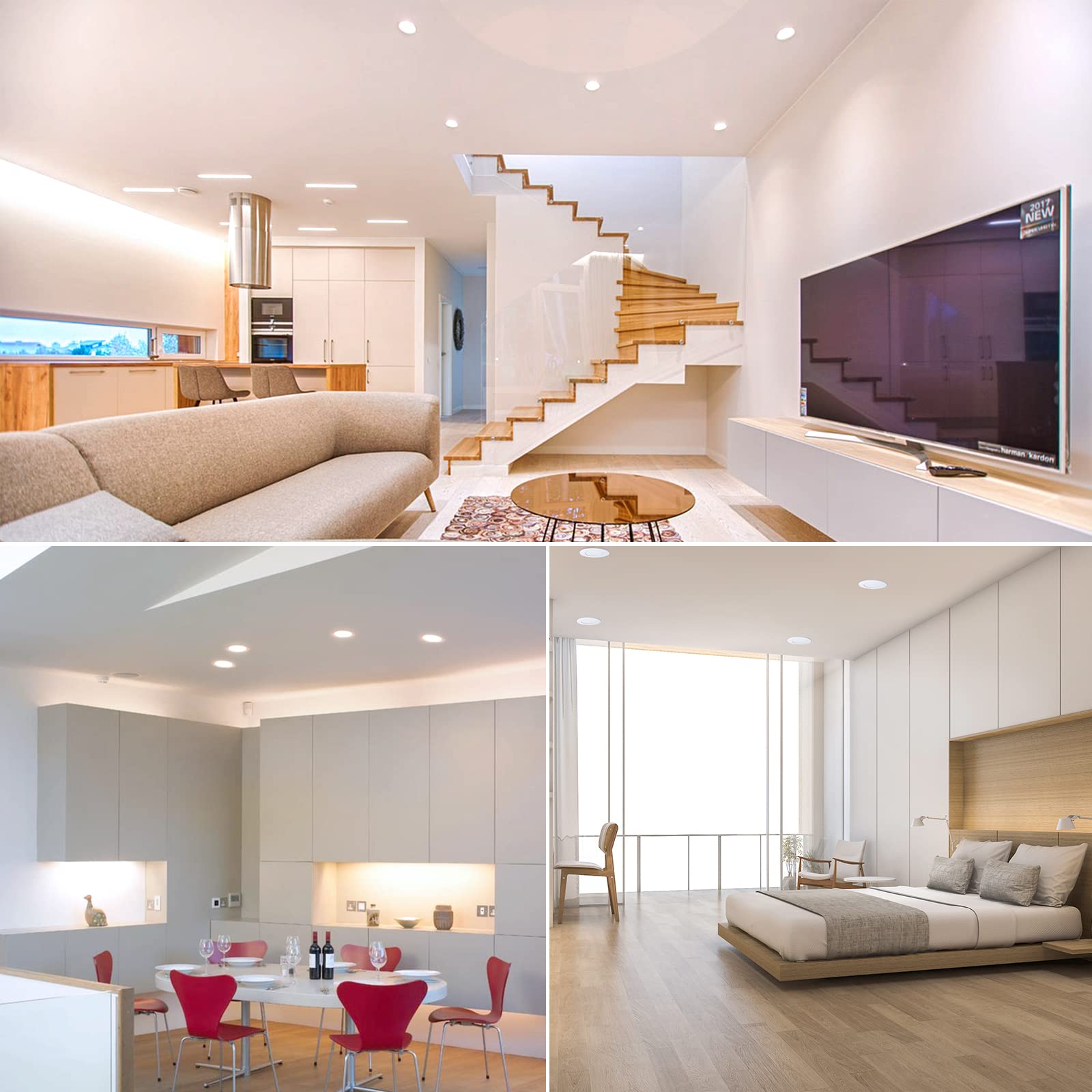 Tomosu Pack 20 Downlight LED Techo Empotrable Extraplano Redondo, 10W 1000LM, Blanco Natural(4000K), IP44 Corte 115-125mm, AC 220-240V, Foco Empotrable LED Techo Ojo de Buey