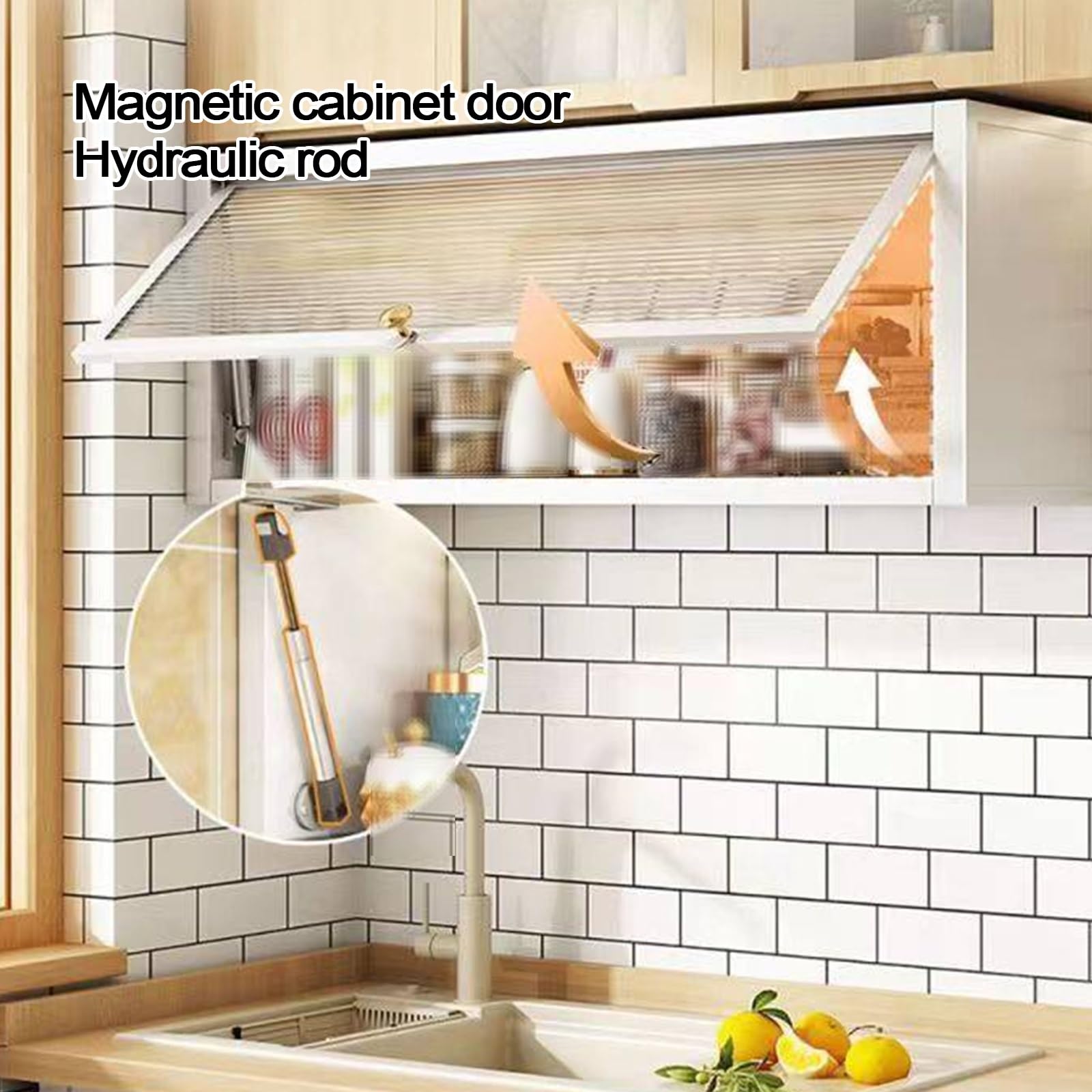 Armoire Cuisine Rangement avec Portes Hydrauliques Silencieuses Acier au Carbone Meuble Mural Salle de Bain Montage sans Perçage Bibliothèque pour Garage, Atelier, Cuisin(50 * 22 * 34.5cm)