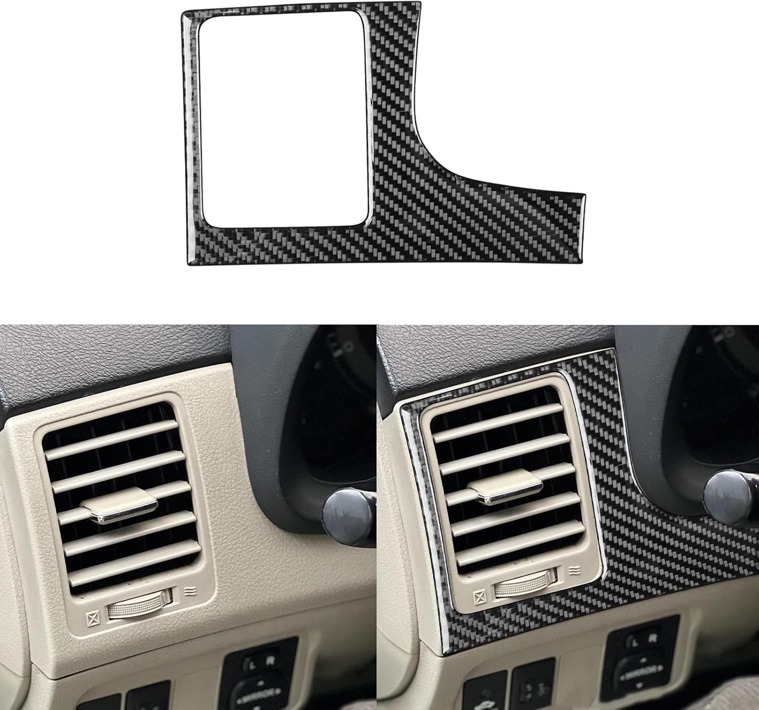 Real Premium Carbon Fiber Car Center Console Gear Shift Box Transmission Panel Cover Sticker Set Auto Interior Accessories Compatible with Toyota Corolla 2009 2010 2011 2012 2013 Black