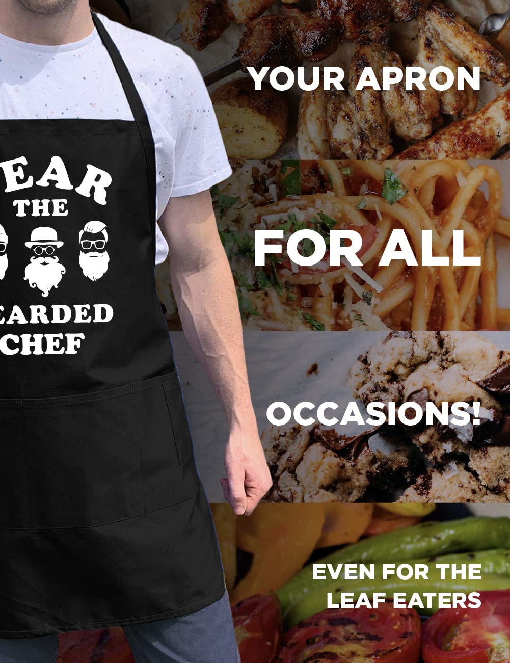 ApronMen Fear The Bearded Chef - Delantal para barbacoa