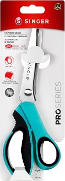 SINGER ProSeriesTM 9" Pinking Shears, Stainless Steel, No-Fray Zigzag Cut | Stainless steel 9 inch pinking shears with 5mm sawtooth blades minimize fraying; soft grip, for fabrics and paper crafts