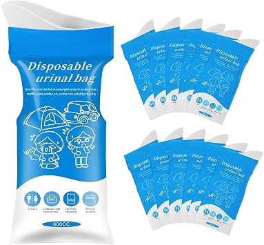 Moodooy Disposable Emergency Urinal Bag, 8/12/20/24 Pack Portable Camping Pee Bags, Travel Pee Bags, Traffic Jam Emergency Portable Urine Bag, Vomit Bags, for Men Women Kids Children Patient