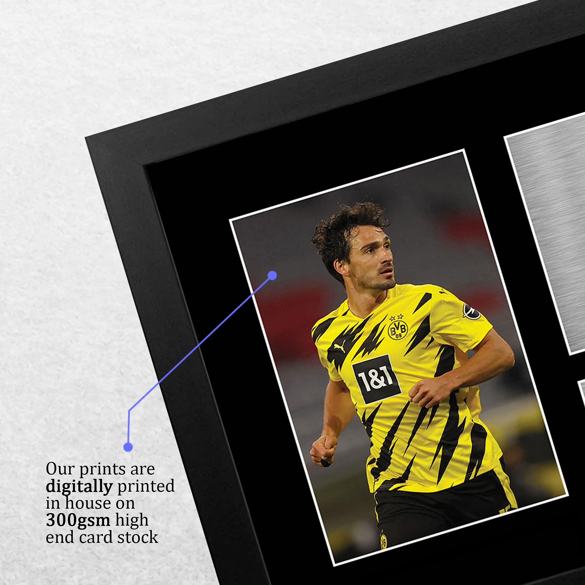 HWC Trading FR A4 Mats Hummels Borussia Dortmund Gifts Printed Signed Autograph Picture for Football Fans and Supporters - A4 Framed - Image 4