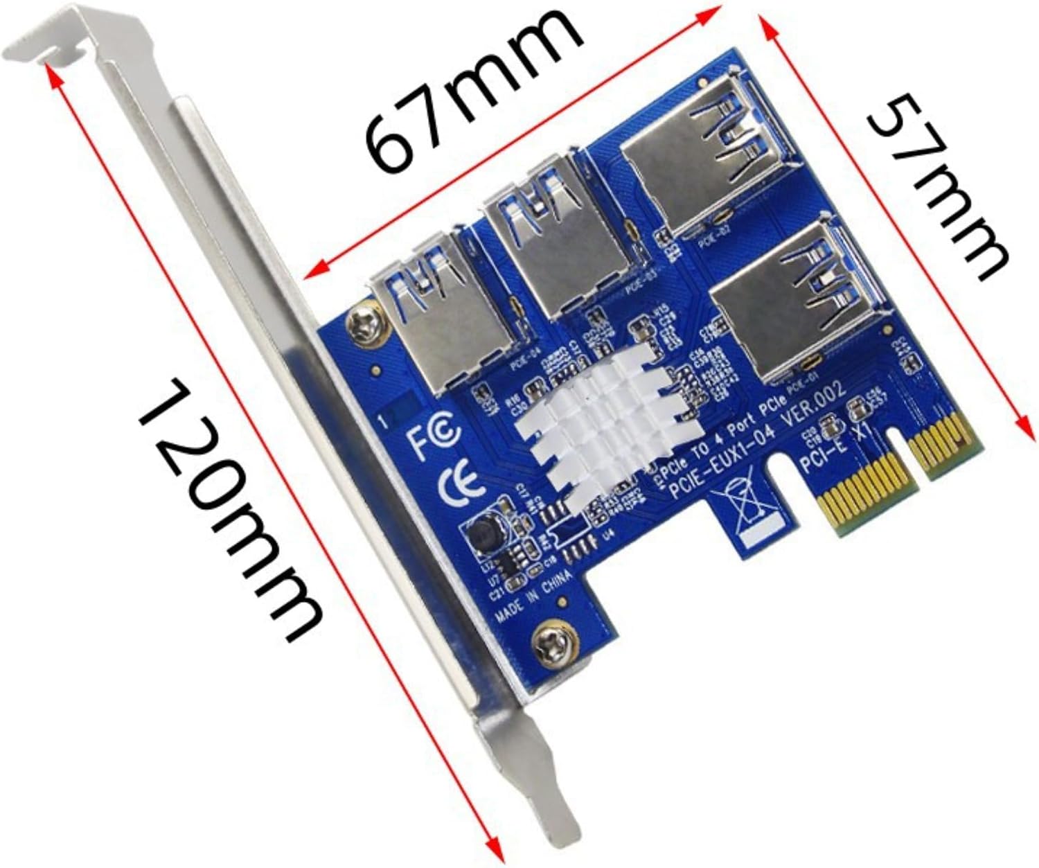 Four-Port USB to PCI-E Expansion Card PCIE1X to USB3.0 Adapter Card one-to-Four PCIE one-to-Four Graphics Card (One to Four)
