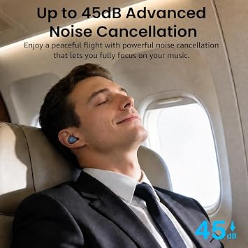 TOZO NC9 Hybrid Active Noise Cancelling Wireless Earbuds, 60H, LED Display | 6 Mic ENC Clear Calls, Deep Bass Sound, IPX8 Waterproof, in Ear Bluetooth 5.3 Headphones,32 EQs via APP, Comfort Fit Ear Buds