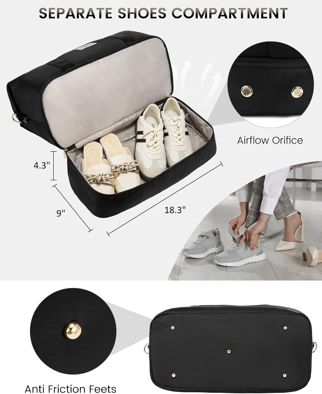 LOVEVOOK Travel Bag Weekender Bags for Women, Carry on Overnight with Shoe Compartment,Duffle Bag with Laptop Pocket,Hospital for Labor Delivery,Gym Tote with Toiletry