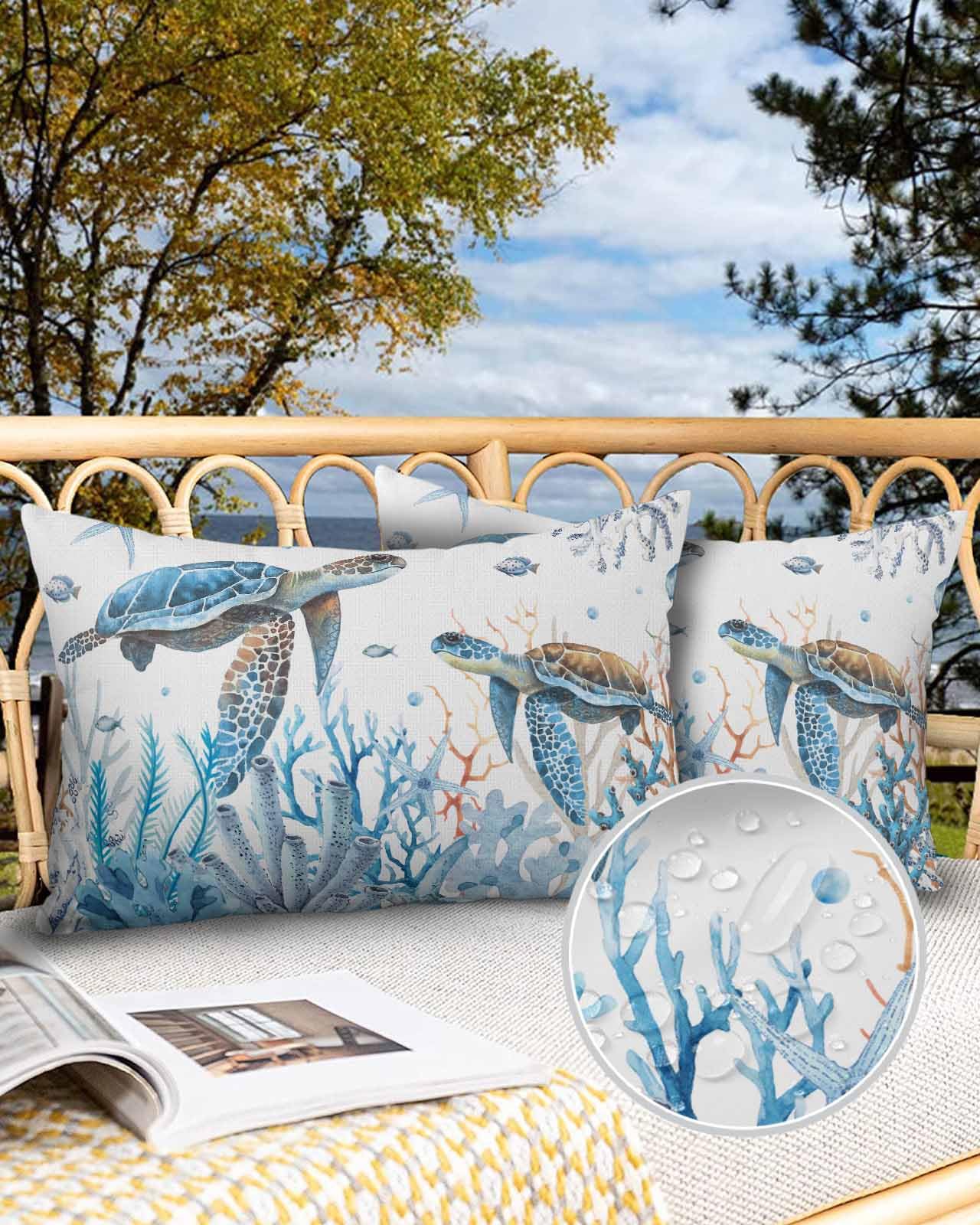 Pillow Covers Sea Life Throw Pillows New Hand Painted Seahorse