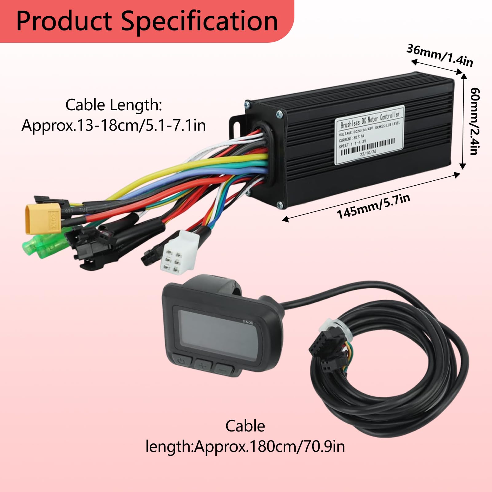 Amazon.com : Electric Bike Controller LCD Display Kit, 24V 36V 48V 1000W 1500W 30A 3 Mode Sine Controller LCD Display Kit for Electric Bike Scooter : Sports & Outdoors