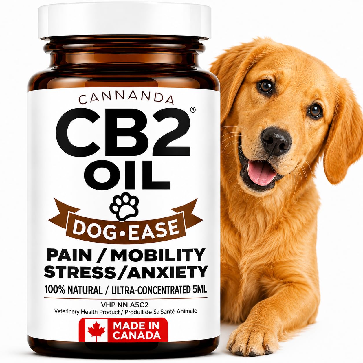 CANNANDA CB2 Oil for Dogs - Natural Pain & Anxiety Relief