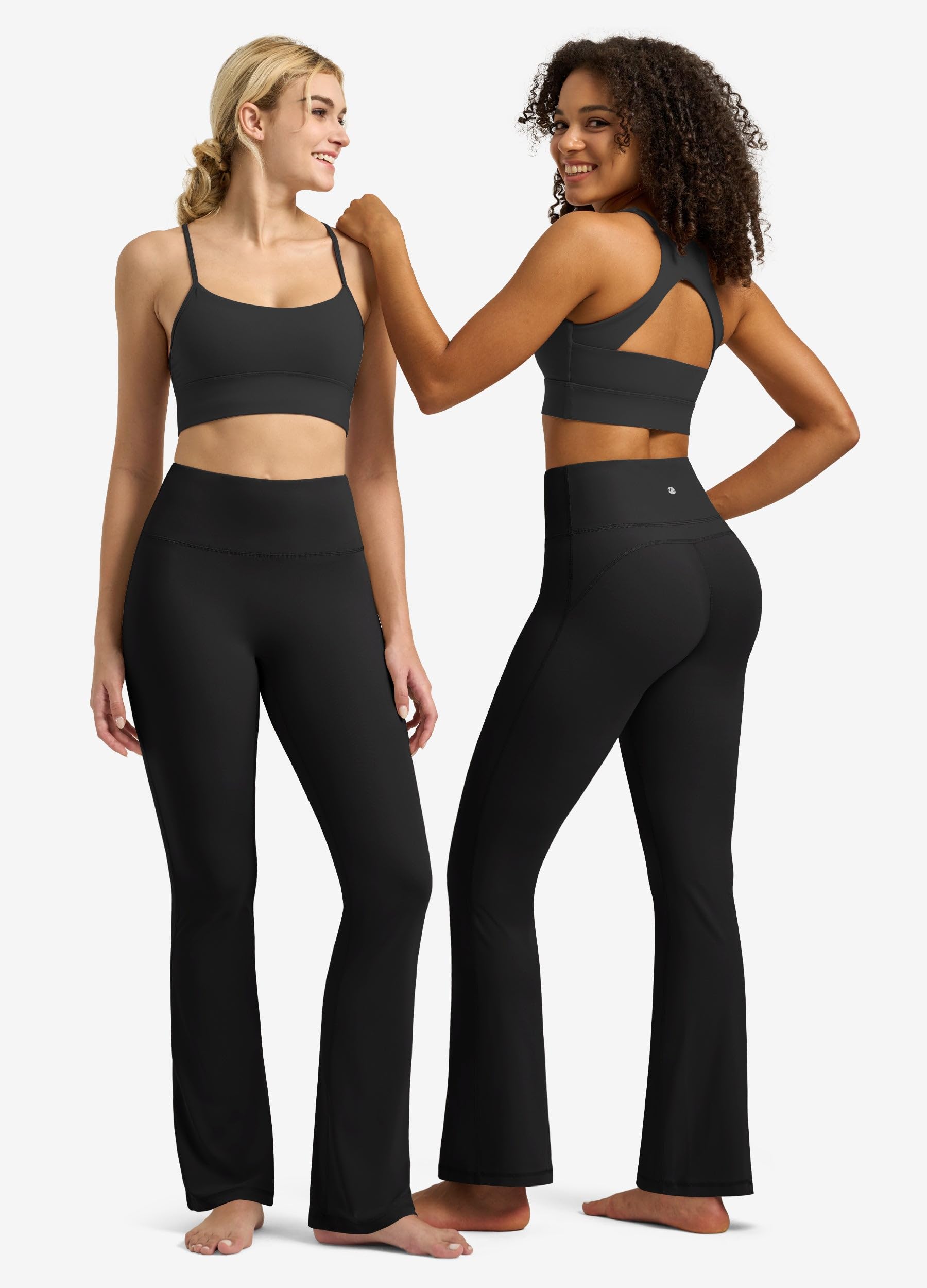 WILLIT Flared Leggings Damen Yogahose Hohe Taille Schlaghose Bootcut Sporthose Blickdicht Leggins Bootleg Arbeitshose 74cm/77cm/81cm