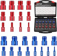 XUNTOP Thread Tester 26PCS Thread Tester 14Standard&12Metric Nut and Screw Thread Size Tester for DIY Car Repair in Complicated and Narrow Area