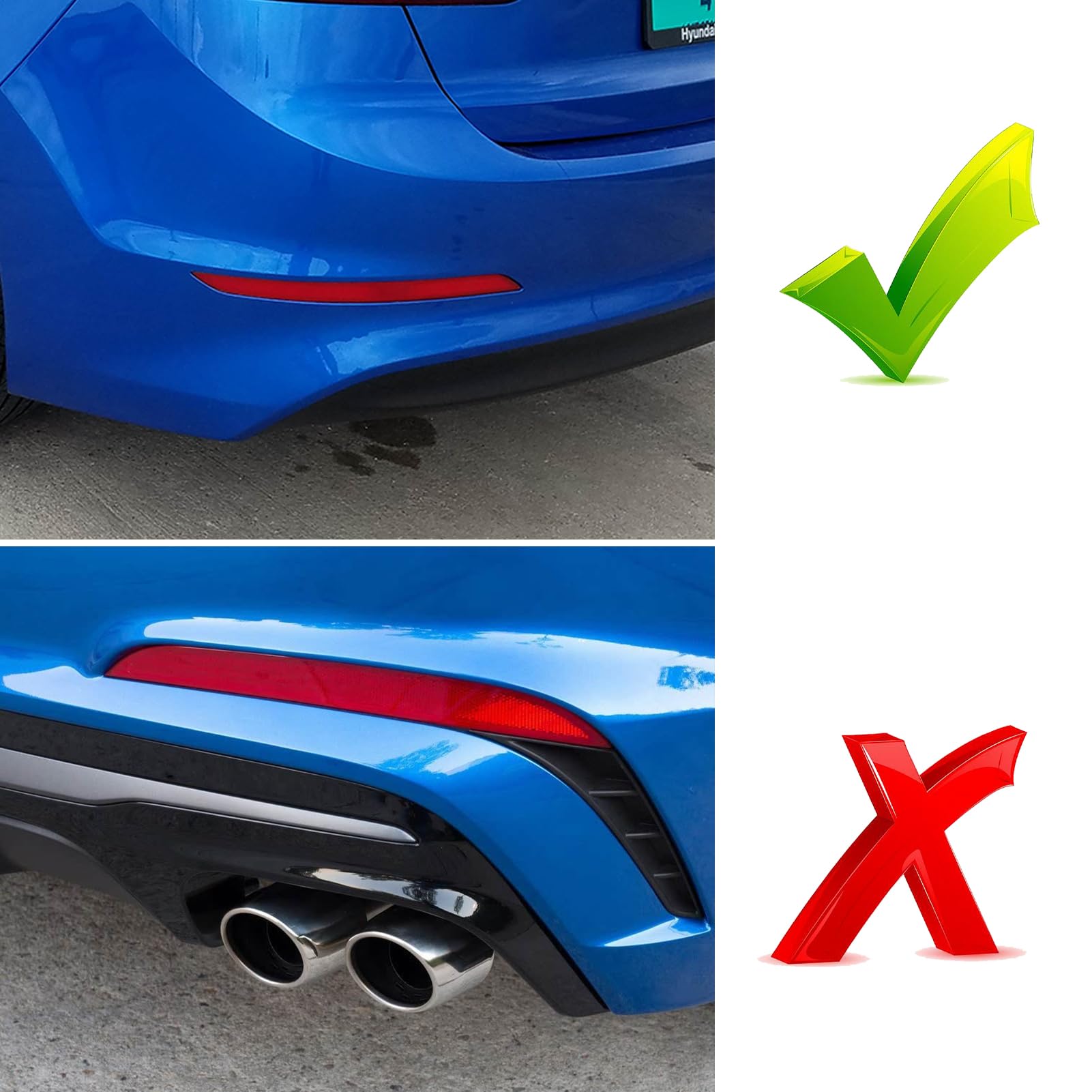 Kit Réflecteurs Arrière Gauche Et Droit Pour Hyundai Elantra 2017-2018 - Rouge - Marque Soillar