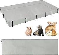 Vista 10 de Forro impermeable para jaula de conejillo de indias con lados elevados de 4 pulgadas para jaula de 36 x 24 pulgadas, lona inferior lavable