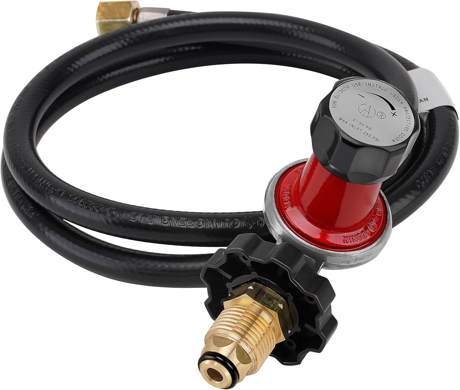 Stanbroil 0-30 PSI High Pressure Adjustable Regulator POL Connection and 48-Inch Hose Assembly Kit